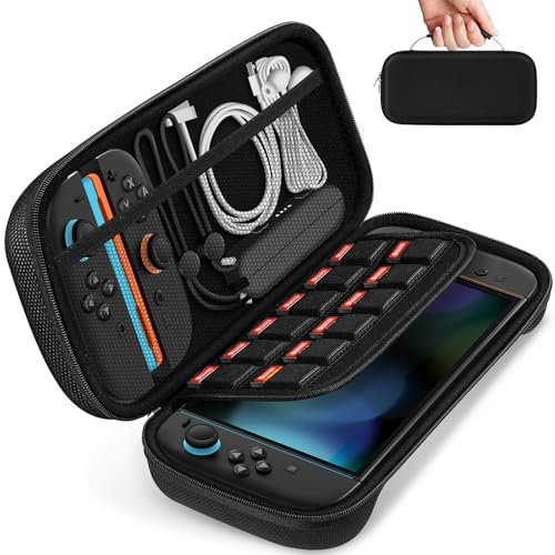 ivoler Tasche Kompatibel mit Nintendo Switch 2 Modell 2025 , Portable Protective Hard Shell Tragetasche Hülle mit Speicherplatz für 12 Spiele, und anderes Zubehör (7.9)