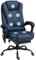 Vinsetto Fauteuil de Bureau massant, Chaise de Bureau, Chaise Ergonomique avec Hauteur réglable, Dossier inclinable et télécommande Filaire, Repose-Pieds rétractable et pivotant à 360°, Bleu