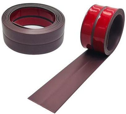 Battiscopa morbida, profilo angolare in PVC da 3 m, autoadesiva, per cucina e bagno, listello autoadesivo flessibile, striscia di tenuta per fughe (colore cioccolato, 20 x 20 mm)