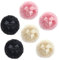 Puderquaste 6 Stück Puderquaste Groß,Große Flauschige Puderquaste 9cm Baumwoll Puderquaste,Lose Puderquaste Wiederverwendbar,Geeignet für Losen Puder,Talkumpuder,Körperpuder(Pink,Schwarz,Weiß)