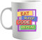 signkitsuk Eat Sleep Code Repeat - Funny 11oz Coffee Mug for Programmers, Software Developers, and Coders - Humorous Geeky Gift Idea for Work, Home, or Office Desk