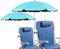 STARRY CITY 2 Packungen Sonnenschirm für Stuhl mit Verstellbarer Klemme,mit Regenschirm Clip Befestigung für Terrassenstühle,Strandstühle,liegestuhl,Rollstühle,Golfwagen (Blue 2 Packungen)