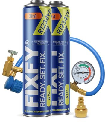 FIXFY 3 in 1 - R1234YF ricambio refrigerante con olio e sigillante, per aria condizionata per veicoli dal 2017, 2 lattine e tubo