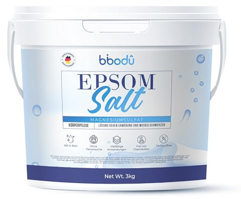 BIBODU Sali di Epsom 30000gr | Epsom Salt Naturali per Rilassare, Rivitalizzare e Recuperare | Solfato di Magnesio 100% Puro Perfetto per Bagni Rilassanti