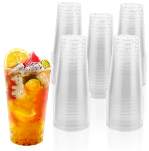 MUXHEL 50 Stück Plastikbecher, 500ml hartplastik becher, 0.5 L plastikbecher mehrweg, Trinkbecher aus Hartplastik, Wiederverwendbare Becher, Cocktail Becher, Partybecher, für Getränkepartys