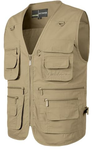 Male Pocket Outdoor Loose Casual Vest Mens Suede Trench Coat