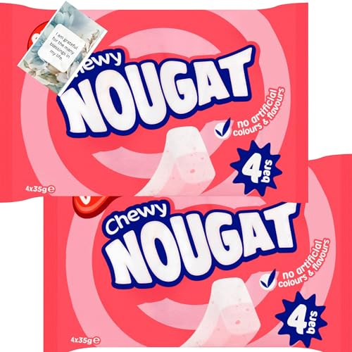 Chewy Nougat Snack Treat Bundle 4 x 35g Bars (2 Pack) – By Oerich Gift