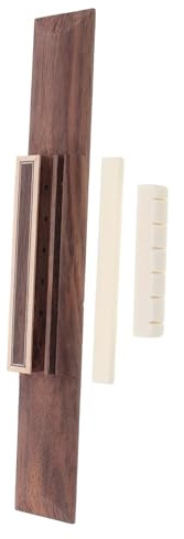 Gitarrensteg mit Knochensattel und Steg für Klassische Gitarre | Holz und Knochenausführung, Einfache Montage, für Akustische Gitarre, 3 Stück, Musiker