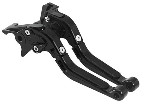 HPZPRPCEW Für YAMAHA MT-125 MT125 MT 125 2019–2024 Motorrad CNC Bremshebel Lenker Ausziehbar Klappbar Verstellbar Bremskupplungshebel(SCHWARZ)