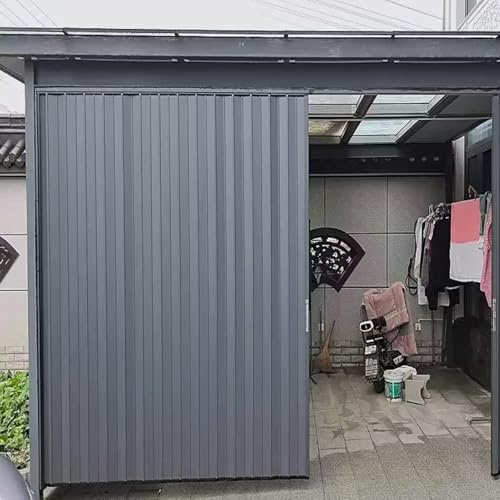 Concertina Door Outdoor Sliding Screen Door for Shed/Garage, Locking Folding Pantry Door for Kitchen Closet/Room Divider, Outside Dog Gate Retractable Extra Wide(26x75in/65x190cm)
