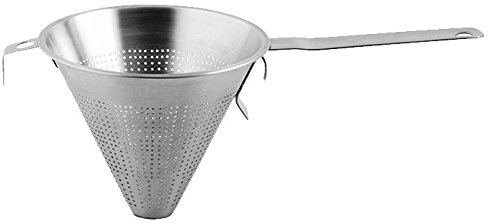 Weis Spitzsieb gelocht aus Edelstahl mit 1 mm Maschenweite und einem Durchmesser von 24 cm, 20724