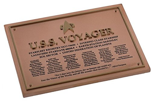 Eaglemoss Voyager blau Star Trek U.S.S Hingabe Plaque Druckguss Spielzeug