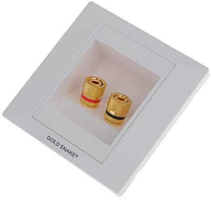 Sharplace 2 Stück Multimedia-Lautsprecherboxen Wandanschlussplatten mit Bananenstecker-Buchsen für 1 Lautsprecher, Wandlautsprecherplatte, Hi-Fi Surround Sound System für Heimkino Theater
