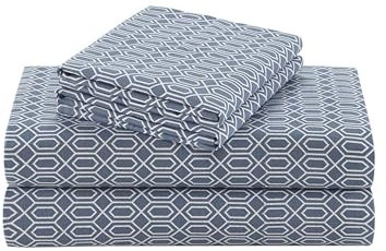 Comfort Spaces Bettlaken mit Kissenbezügen California King rauten - blau