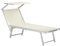 Totò Piccinni Salento Lettino Prendisole Pieghevole in Alluminio con TETTUCCIO mare spiaggia piscina giardino (Beige)