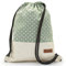 By Bers LEON Turnbeutel mit Innentaschen Rucksack Tasche Damen Herren & Teenager Gymbag Gymsack (Dots_Beigehellgrün_PerlmuttPU)
