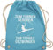 Turnbeutel Rucksack - Zum turnen geboren Silhouette - Unisize - Hellblau - geschenke für turnerinnen kinderturnbeutel sport turn juterucksäcke riemchenbeutel tasche kinder 25. geburtstag turnerin