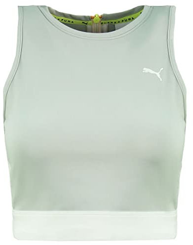 PUMA x Selena Gomez Crew Neck Sleeveless Grey Womens Crop Top 579787 01