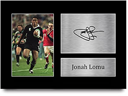 HWC Trading Jonah Lomu Gift-Autogramm, A4, gedrucktes Autogramm, New Zealand Rugby Union, Geschenke, Druck-Fotodruck