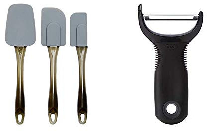 Amazon Basics Silicone Spatulas, 3-Piece Set & OXO Good Grips Y Peeler