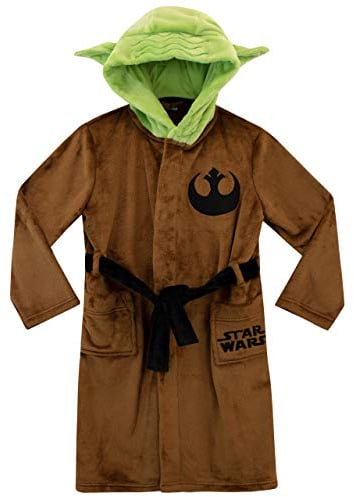 Star Wars Boys Dressing Gown | Yoda Fleece Dressing Gown | Boys Bathrobe Brown Age 11 to 12 Years