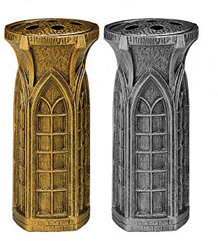 Henecka -Grabschmuck- Grabvase -Colonia- wählbar in Bronze pat. & Aluminium pat.; mit oder ohne Sockel; inklusive Friedhofsbürste (Grabvase Aluminium pat.)
