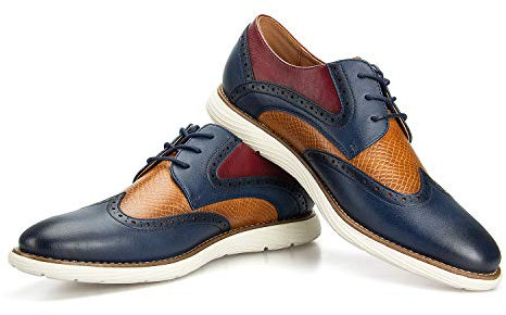 JITAI Zapatos Oxford para Hombre Zapatos de Vestir Casuales para Hombre Zapatos con Cordones de Moda, Multicolor-16, 42 EU (9 UK)
