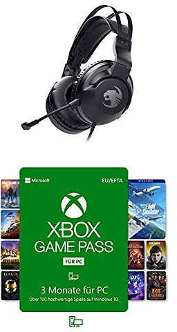Roccat Elo X Stereo - Gaming Headset für PC, Mac, Xbox, Playstation & Mobilgeräte + Xbox Game Pass für PC | 3 Monate Mitgliedschaft
