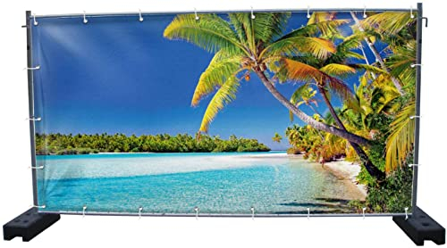 Warenfux24 Palmen, Motivbanner Garten, Sichtschutz, Gartendeko, Verschiedene Motive (PVC, Palmen (3228))