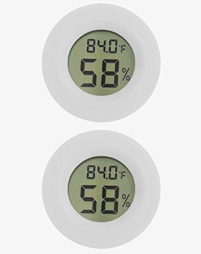 Meichoon Mini Thermomètres Hygromètres 2 Lot pour Réfrigérateur Congélateur Hygromètre électronique Intérieur Détecteur Température D'humidité UD01 Blanc