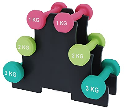 Pesi Palestra in Casa Fitness e Palestra Manubri e Pesi Fitness Pesi per Palestra Manubrio Set di Manubri 2 x 1 kg, 2 x 2 kg, 2 x 3 kg