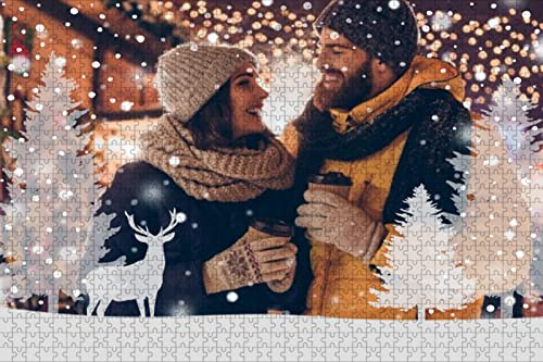 Lehaha Fotopuzzle selbst gestalten mit eigenem Bild Personalisiertes Holzpuzzle 120/300/500/1000 Teile Individuelles Geschenk für Erwachsene Familien & Paare Jahrestag & Geburtstag