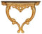 Biscottini Meuble d'entrée Baroque 72 x 62 x 27 cm fabriqué en Italie | Console d'entrée en Bois avec Finition Or Antique