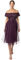 Maya Deluxe Women's Ladies Bardot Dresses Midi High Empire Waist Sequins Embellished Formal Evening for Wedding Guest Bridesmaid, Berry, 8