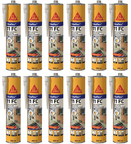 Sikaflex 11FC Purform Lot de 12 mastics élastiques universels à usage universel Blanc 300 ml