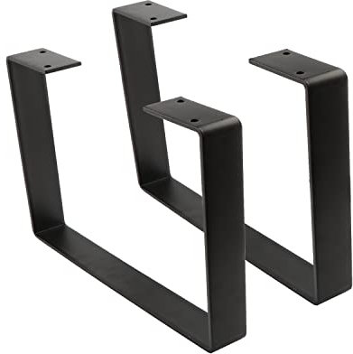 Osring Lot de 2 pieds de table basse en forme de U de 30,5 cm, pieds de table en acier massif pour meubles, meuble TV et banc, noir
