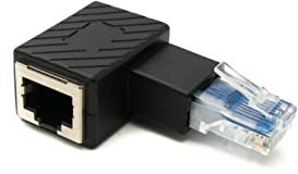 System-S Adaptateur LAN RJ45 mâle vers Femelle coudé câble Adaptateur Ethernet Noir