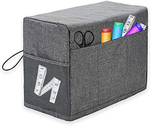 Faltbarer Staubschutz für Nähmaschinen mit großer Kapazität mit 3 Aufbewahrungstaschen - Nähmaschinenabdeckung - Staubschutz kompatibel mit den meisten Standard Singer und Brother Maschinen