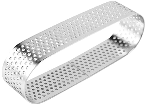 KLIVYA 8 Teilige Ovale Perforierte Tortenringe Mousse Kuchenform, Kuchen Edelstahl Perforierte Form DIY Mousse Dessert Kekse Back Form Back Werkzeuge für Herstellung Von Pie,Kreis,Donuts,Kekse,