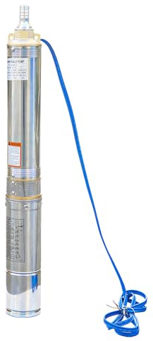 Dawot Tiefbrunnen-Tauchpumpe, 1 PS, 220 V/60 Hz, 33 gpm, Durchfluss 200 Fuß, Tauchwasserpumpe aus Edelstahl, Wasserpumpe für Industrie, Bewässerung und Haushalt