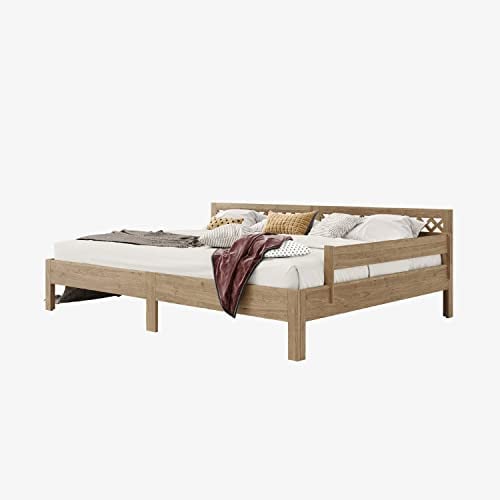 Ecolignum Familienbett Avola 240x200 Eiche, Massivholzbett mit geölter Oberfläche, FSC & PEFC Zertifiziert, modernes Design, Bettgestell ohne Matratze & Lattenrost, Massiv Bett Familien-Bett Bed
