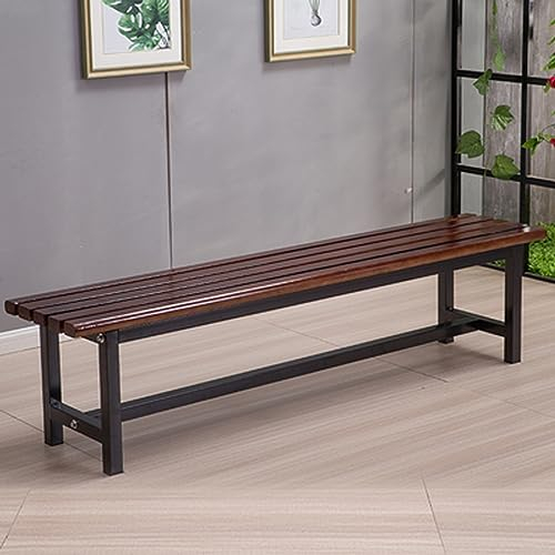 ERICAT Parkbank Wetterfest, Terrassenbank Ohne Lehne, Balkonbank Gartenmöbel Bank, Gartenbank aus Metall, für 2–3 Personen, Perfekt für Hinterhof, Rasen, Pool (Color : Brown, Size : 100cm/39.4in)