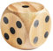 Chinchilla® Naturholz-Würfel 6 × 6 cm | Vielseitiger Spielspaß für Familie und Freunde - hochwertiges Holzmaterial | Authentisches Spielerlebnis in Braun | Gesellschaftsspiele