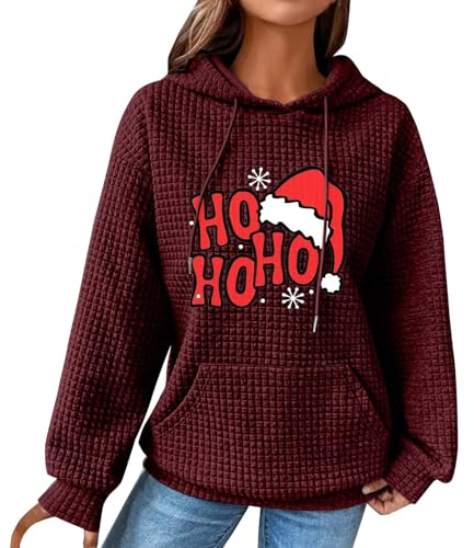 Hoodies Für Damen Langarmshirts Für Damen Langarmshirt Damen Baumwolle Hoodie Weiß Damen Oversized Hoodie Oversize Shirt Damen Damen Oberteile Herbst Hoodie Mädchen Herbst Mode Damen(3-Wine,XL)