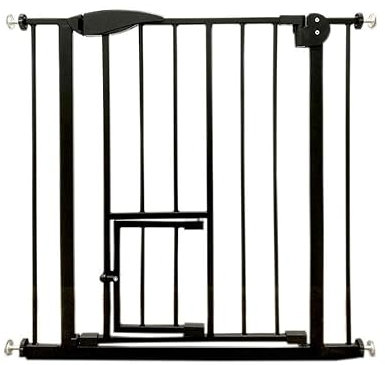 Baby Gate Pet Barrier Stair gate with Cat Flap Guard Door, Easy Installation 75x82cm, Zanbeel