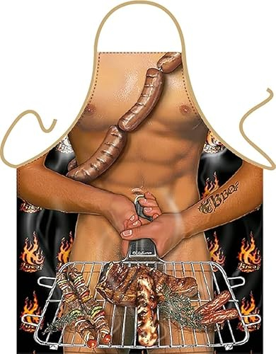 Niumowa Grillschürze Kochschürze Küchenschürze-Hier grillt der Chef persönlich, Küchenschürze,Grillschürze für Männer - lustige Geschenkidee zum Grillen