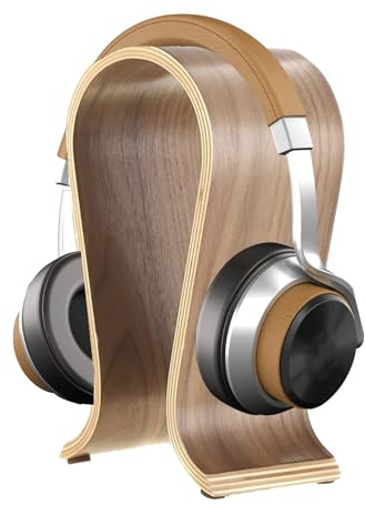 Soporte Auriculares Madera, Soporte para Auriculares de Madera, Madera de Nogal, Colgador Madera de Auriculares, Soporte Madera Auriculares, Soporte Auriculares Hifiman Gaming, para Hogar Officina