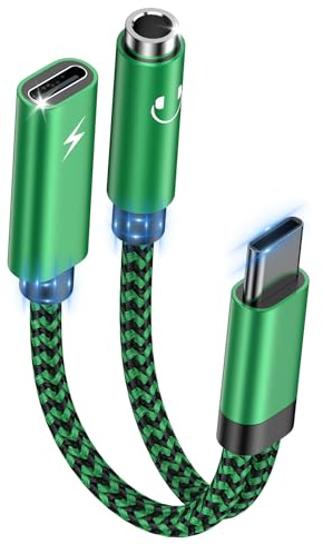 2in1 USB C auf 3,5mm Klinke Kopfhörer Adapter und Laden, Type C auf 3.5mm Klinke Adapter,USB C zu Schnellladung Aux für Samsung Galaxy S25 A54 A53 A34 A23 A33 A14 S23 S22 S21 S20 S24,iPhone 16,Pixel