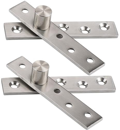 2pcs Bisagras Giratorias para Puerta, Rotación de 360 Grados, Bisagra Giratoria Oculta Acero Inoxidable 95 mm Espesor, Bisagra Giratoria Resistente para Zapatero, Gabinete Madera, Pivote Excéntrico
