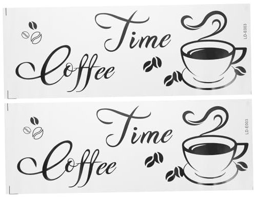 Uonlytech 4blätter Kaffeezeit Wandtattoo Teiliges Selbstklebende Wanddekoration Für Küche Und Restaurant Modernes Design Für Glatte Oberflächen Dekorative Kaffeekultur Für Ihr Zuhause